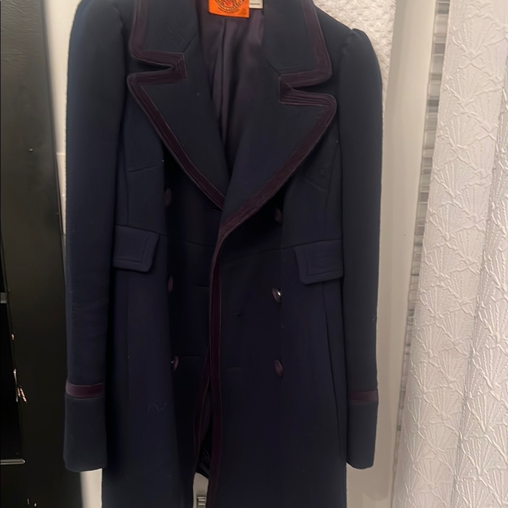 Elegant Navy Double-Breasted Coat
